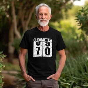 Oldometer Custom Funny Birthday Dad Humor Gift Graphic T-Shirt